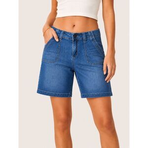 JAG Jeans Classic Fit Denim Bermuda Shorts Women's Size 8 Stretch Mid Rise Blue